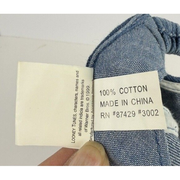 Vintage Tweety Bird Cap 90s Denim Hat Looney Tunes 100% Cotton Stretch Back - Picture 10 of 10